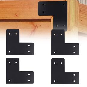 CNQLIS 4 Pcs L Shaped Plates Heavy Duty L Shape Tie Plates, 6x6 Post Flat Corner L Shape Corner Brackets