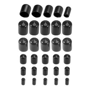 DMiotech 25 Pack 1/4" 3/8" 1/2" 5/8" 3/4" ID White Screw Thread Protectors Rubber End Caps Bolt Covers for Screw Bolt Furniture Pipe