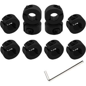 10PCS 5/16" Bore Single Split Shaft Collar Clamp-On Carbon Steel Black Oxide Set Screw Style for 8m Round Steel Metal Rod