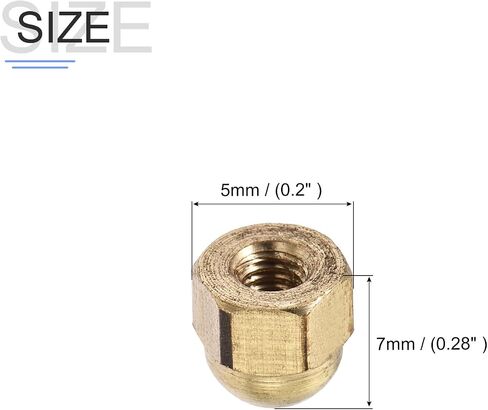 METALLIXITY Acorn Cap Nuts(M3x0.5mm) 20Pcs, Brass Acorn Dome Cap Head Hex Nuts - for Industrial Mechanical Equipment, Gold Tone in Saudi Arabia