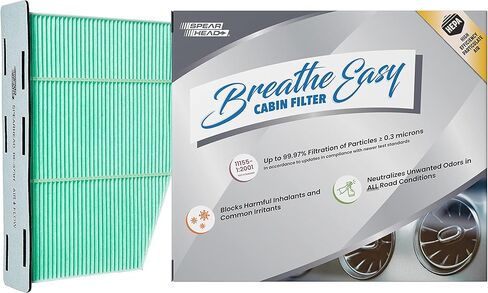 فلتر كابينة Spearhead HEPA Breathe Easy Cabin، ترشيح يصل إلى 99.97% لجزيئات 0.3 ميكرون مع عدم تقليل تدفق الهواء (BE-775H) in Kuwait