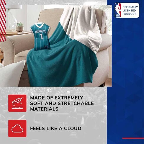 Northwest NBA Travel LaMelo Ball Jersey Cloud Pillow Bedding Accessories (Charlotte Hornets - Teal) in Saudi Arabia