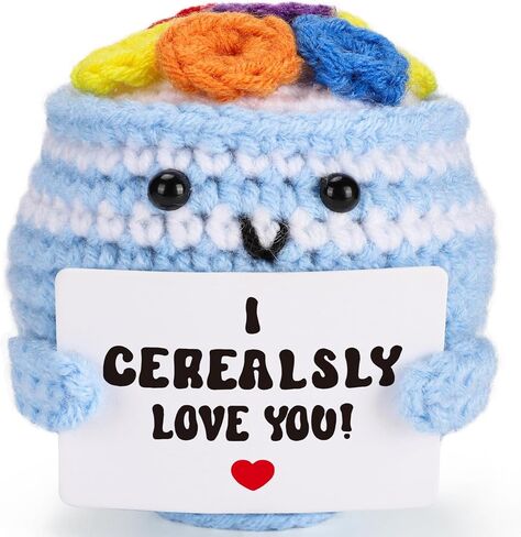 MBL I Love You Couple Gifts - Handmade Crochet Cereal Bowl for Wife Husband Fiance Birthday Christmas Valentine's Day Gifts, Funny Cool Hand-Made Gift for Couple Boyfriend Girlfriend in Kuwait