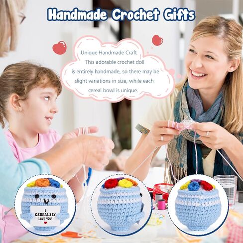 MBL I Love You Couple Gifts - Handmade Crochet Cereal Bowl for Wife Husband Fiance Birthday Christmas Valentine's Day Gifts, Funny Cool Hand-Made Gift for Couple Boyfriend Girlfriend in Kuwait