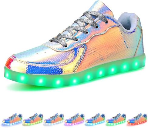 أحذية Padgene النسائية الرجالية المضيئة بإضاءة LED للجنسين أحذية رياضية مضيئة وامضة مع شحن USB ورباط للأزواج أحذية الرقص in Kuwait