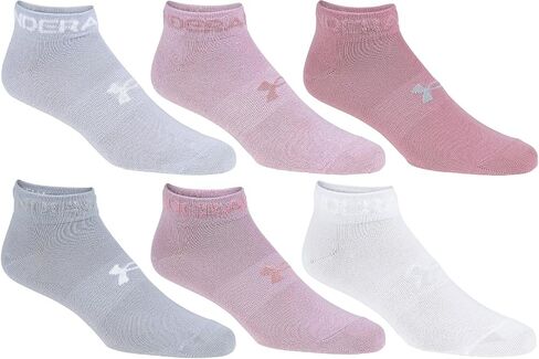 مجموعة جوارب أساسية منخفضة القطع للنساء من Under Armour (رمادي (1357222-014)/أبيض، متوسط) in Saudi Arabia