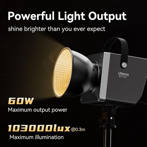 VIJIM 100W LED Video Light, Portable COB Continuous Output Lighting with Magnetic Wire Control, 5600K Daylight Output, Bowens Mount COB LED Continuous Light for Photography/Video/Shooting in Kuwait