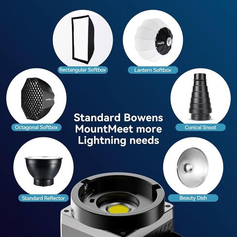 VIJIM 100W LED Video Light, Portable COB Continuous Output Lighting with Magnetic Wire Control, 5600K Daylight Output, Bowens Mount COB LED Continuous Light for Photography/Video/Shooting in Kuwait