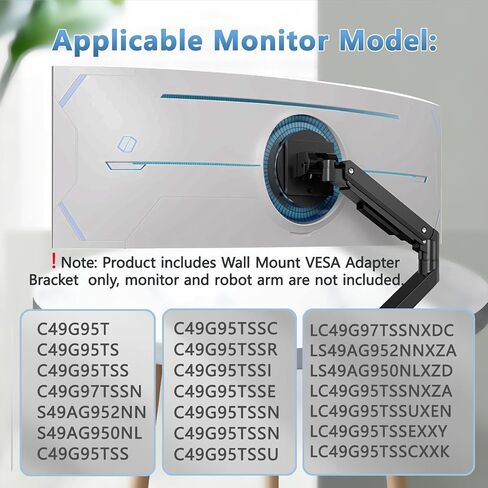BN96-42913A/BN61-14898A Compatible with Samsung Wall Mount Bracket Display Rack Converter C49J890DKC C49HG90DMC C49RG90SSC Odyssey G7 75T 32"" LC27HG70QQU C32HG70QQN in Saudi Arabia