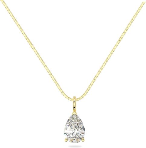 14K Solid White or Yellow Gold Lab Grown Moissanite Diamond Solitaire Pendant Necklaces | Round, Pear, Heart Shape | Pendant Only or with Box/Cable Chain | Made in USA in Saudi Arabia