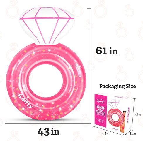 Bachelorette Party Decorations - XtraLarge Diamond Ring Pool Float | Shiny Glitter Conffetti Inside | Bachelorette Pool Floats for Bride, Ring Floatie Bachelorette Party Accessories, Teal in Saudi Arabia