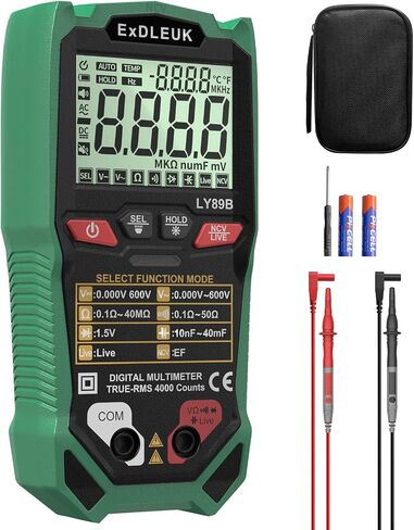 Digital Multimeter Voltage Tester, 4000 Counts Smart Measurement Auto-Ranging Volt Meter, Non-Contact Tester Tools, Measures AC/DC Voltage, NCV, Capacitance, Resistance, Diode, Continuity & Live Wire in Saudi Arabia