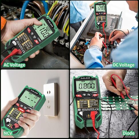 Digital Multimeter Voltage Tester, 4000 Counts Smart Measurement Auto-Ranging Volt Meter, Non-Contact Tester Tools, Measures AC/DC Voltage, NCV, Capacitance, Resistance, Diode, Continuity & Live Wire in Saudi Arabia