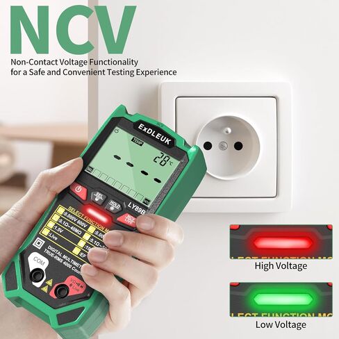Digital Multimeter Voltage Tester, 4000 Counts Smart Measurement Auto-Ranging Volt Meter, Non-Contact Tester Tools, Measures AC/DC Voltage, NCV, Capacitance, Resistance, Diode, Continuity & Live Wire in Saudi Arabia