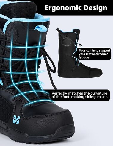 أحذية DEERFAMY للتزلج على الجليد للرجال، باللون الأسود in Kuwait