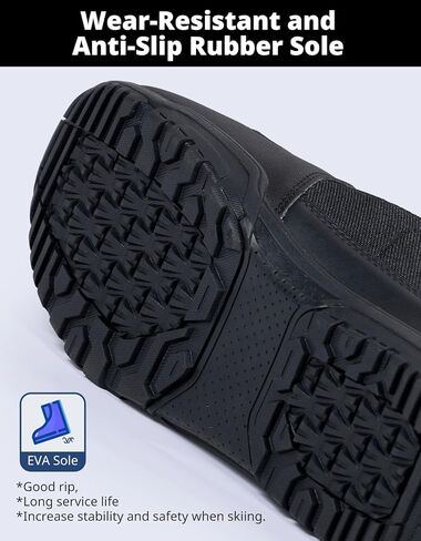 أحذية DEERFAMY للتزلج على الجليد للرجال، باللون الأسود in Kuwait
