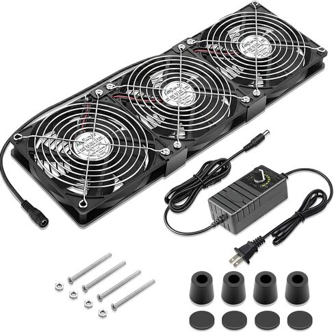 120mm x 4 Computer Fan with AC Plug Variable Speed 110V - 240V DIY Small Window Fan and for Mining Rig, AV Cabinets, Home Theater, Refrigerator, Greenhouse Cooling in Saudi Arabia