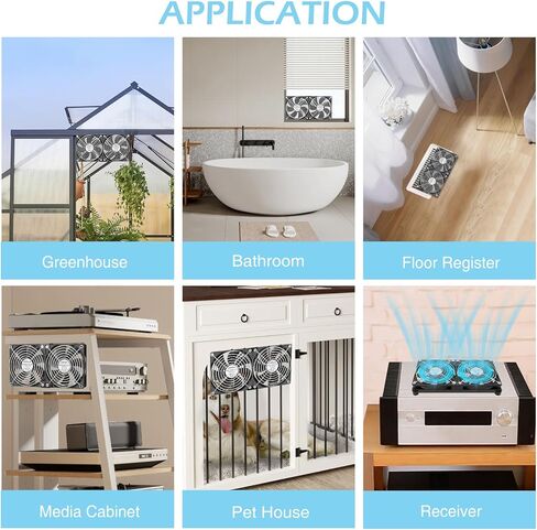 120mm x 4 Computer Fan with AC Plug Variable Speed 110V - 240V DIY Small Window Fan and for Mining Rig, AV Cabinets, Home Theater, Refrigerator, Greenhouse Cooling in Kuwait