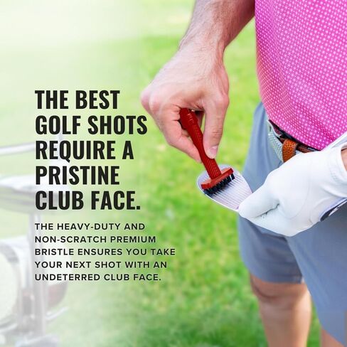 Magnetic Golf Club Brush Groove Cleaner - Detachable - Premium Nylon Bristles - Golf Bag Accessories - Golf Club Cleaner Brush - Golf Accessories - Golf Ball Cleaner - Golf Tool in Saudi Arabia
