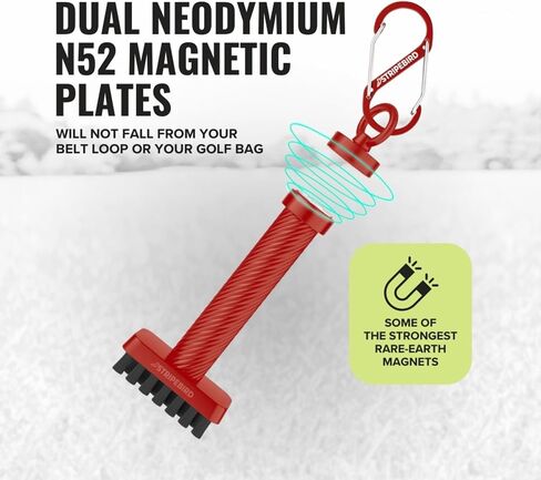 Magnetic Golf Club Brush Groove Cleaner - Detachable - Premium Nylon Bristles - Golf Bag Accessories - Golf Club Cleaner Brush - Golf Accessories - Golf Ball Cleaner - Golf Tool in Saudi Arabia