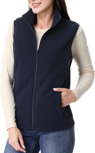 GIMECEN Womens Polar Soft Fleece Vest Classic Fit Sleeveless Jacket Cardigan Waistcoat With Zipper Pockets Full Zip Outerwear in Saudi Arabia