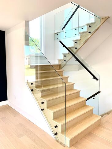 12 Pack Marine Grade SS316 Heavy Duty Glass Railing Standoff for Balcony Stair Balustrade Railing Glass Bracket by LukLoy, Matte Black in Saudi Arabia