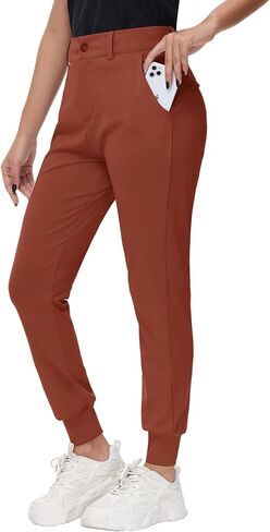 Women's Stretch Golf Joggers Pants - Tapered Athletic Casual Work Dress Travel Sweatpants with Zipper Pockets UP50 in Kuwait