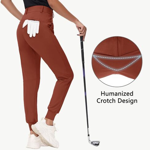 Women's Stretch Golf Joggers Pants - Tapered Athletic Casual Work Dress Travel Sweatpants with Zipper Pockets UP50 in Kuwait