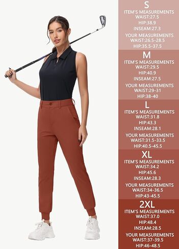 Women's Stretch Golf Joggers Pants - Tapered Athletic Casual Work Dress Travel Sweatpants with Zipper Pockets UP50 in Kuwait