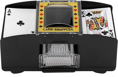 S SUNSBELL Automatic Card Shuffler Machine - Electronic Casino Poker Card Shuffling, Battery Operated -One/Two Deck Card Shuffle Sorter, Cards Playing Tool Accessories (1-2 Decks) in Saudi Arabia
