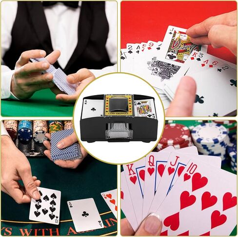S SUNSBELL Automatic Card Shuffler Machine - Electronic Casino Poker Card Shuffling, Battery Operated -One/Two Deck Card Shuffle Sorter, Cards Playing Tool Accessories (1-2 Decks) in Saudi Arabia