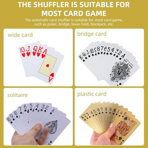 S SUNSBELL Automatic Card Shuffler Machine - Electronic Casino Poker Card Shuffling, Battery Operated -One/Two Deck Card Shuffle Sorter, Cards Playing Tool Accessories (1-2 Decks) in Saudi Arabia
