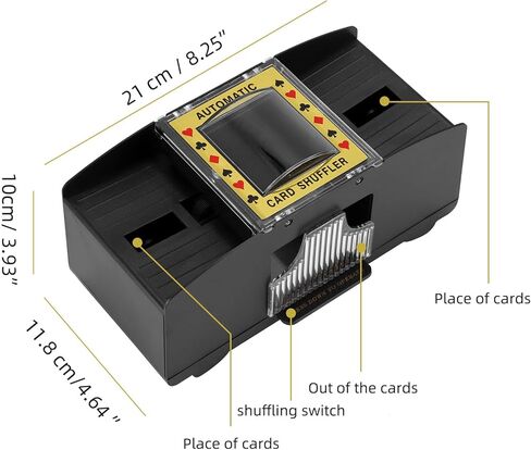 S SUNSBELL Automatic Card Shuffler Machine - Electronic Casino Poker Card Shuffling, Battery Operated -One/Two Deck Card Shuffle Sorter, Cards Playing Tool Accessories (1-2 Decks) in Saudi Arabia