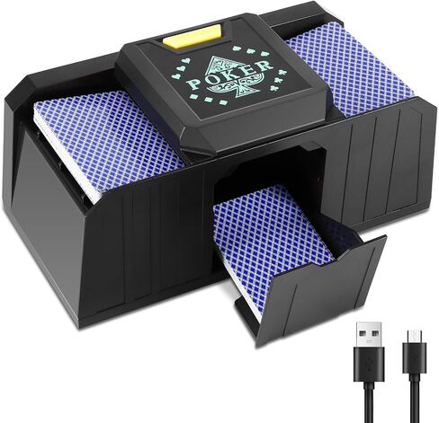 S SUNSBELL Automatic Card Shuffler Machine - Electronic Casino Poker Card Shuffling, Battery Operated -One/Two Deck Card Shuffle Sorter, Cards Playing Tool Accessories (1-2 Decks) in Saudi Arabia