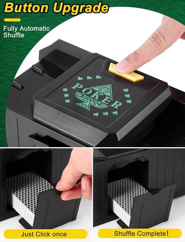 S SUNSBELL Automatic Card Shuffler Machine - Electronic Casino Poker Card Shuffling, Battery Operated -One/Two Deck Card Shuffle Sorter, Cards Playing Tool Accessories (1-2 Decks) in Saudi Arabia