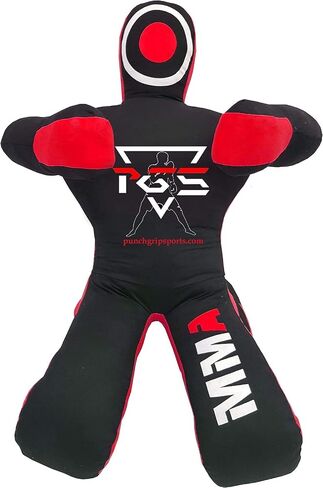 MMA Brazilian JIU Jitsu Wrestling Dummy for Grappling Submission Mixed Martial Arts MMA Training Punching Throwing Boxing Bag Karate Judo Self Defense Sitting Position UNFILLED (Black Red, 70") in Saudi Arabia