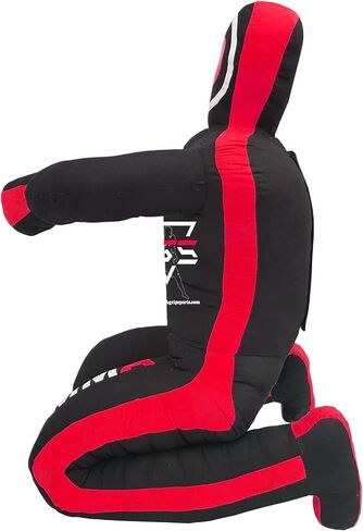 MMA Brazilian JIU Jitsu Wrestling Dummy for Grappling Submission Mixed Martial Arts MMA Training Punching Throwing Boxing Bag Karate Judo Self Defense Sitting Position UNFILLED (Black Red, 70") in Saudi Arabia