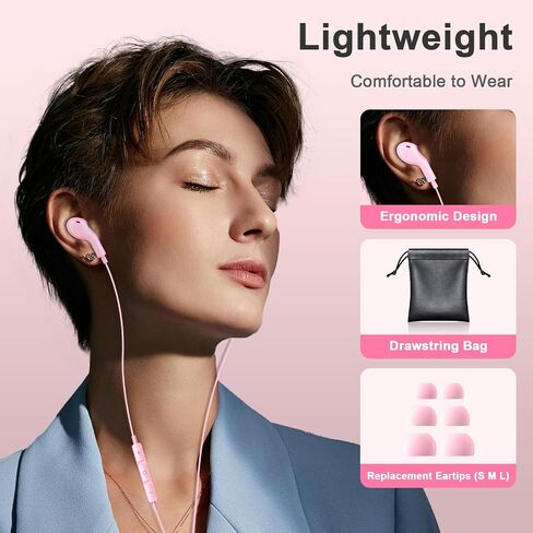 USB C Headphones Wired Earphones for Samsung Galaxy S24/S23/S22/S21 Ultra for iPhone 15 Pro Wired Earbuds with Mic Volume Control Stereo Noise Cancelling Type C Earbuds for Pixel 8/Oneplus 12, Black in Kuwait