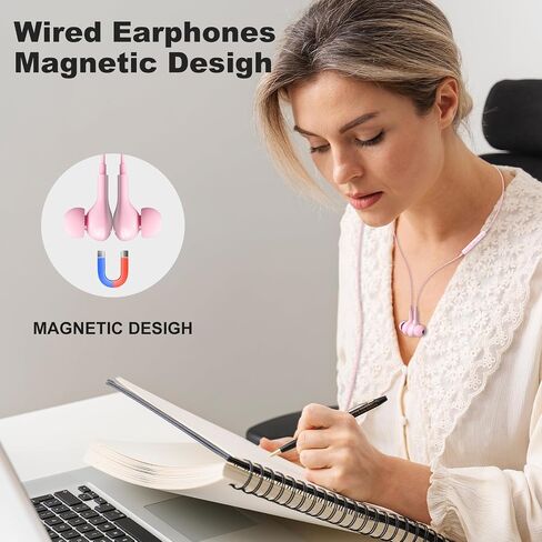 USB C Headphones Wired Earphones for Samsung Galaxy S24/S23/S22/S21 Ultra for iPhone 15 Pro Wired Earbuds with Mic Volume Control Stereo Noise Cancelling Type C Earbuds for Pixel 8/Oneplus 12, Black in Kuwait