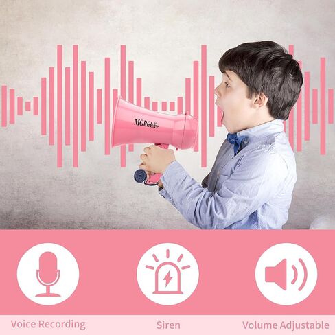 مكبر صوت صغير مع وظيفة تغيير الصوت | المدمج في صفارة الإنذار والتسجيل | مكبر صوت محمول للأطفال والكبار والتشجيع والحفلات (أزرق مخضر) in Saudi Arabia