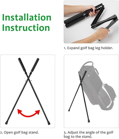 مرفق حامل حقيبة جولف بأرجل قابلة للطي من WEIGUZC | حامل محمول خفيف الوزن لحقائب الجولف للرجال | منع سقوط حقيبة العربة وتلف النادي in Kuwait