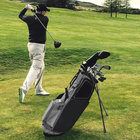 مرفق حامل حقيبة جولف بأرجل قابلة للطي من WEIGUZC | حامل محمول خفيف الوزن لحقائب الجولف للرجال | منع سقوط حقيبة العربة وتلف النادي in Kuwait