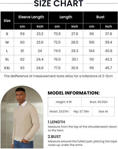 Mens Crewneck Pullover Sweater Knit Textured Long Sleeve Casual Slim Fit Sweaters in Saudi Arabia