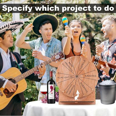11.4 Inch Wedding Game Spinning Wheel, Wooden Prize Tabletop Spinner Erasable Raffle Spin The Wheel Game with Stand Roulette Wheel for Wedding Engagement Party School Family Games Baby Shower in Saudi Arabia