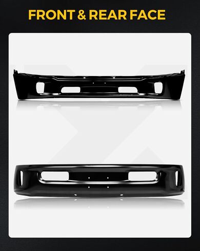 KYX Front Lower Bumper Compatible for Ram 1500 2014-2018, Fits Ram 1500 Classic 2019-2022 with Fog Light Holes & Park Assist Sensor Holes, Chrome Steel Front Bumper Face Bar, CH1002402 in Saudi Arabia