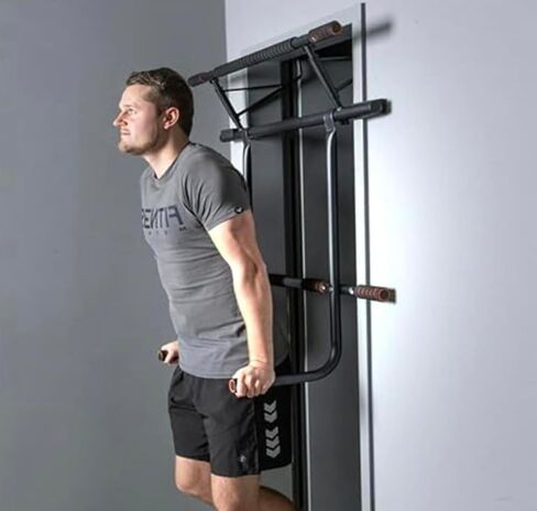 Doorway Pullup Bar Dip Bars Station - Minimal Space, EASY STORAGE, Power Tower Dip Station and Pull-up Bar for Doorway, Collapsible Dip Station, No Door Damage, High Weight Capacity, 2024 Upgraded Bodyweight Workout Station in Saudi Arabia