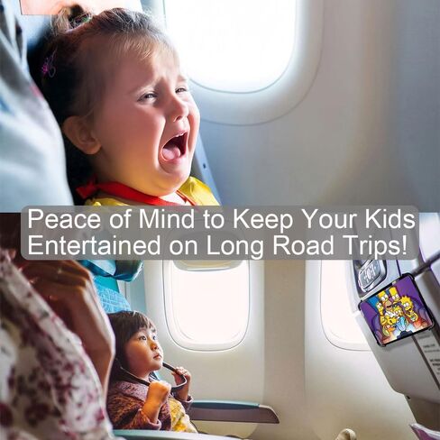 Airplane Tabelt Holder, Flexible Travel Stand Mount for Flying, Flight Train Car Seat Back Essential Compatible with iPad, Samsung, Kindle for 7-12.9" Tablets (Black) in Saudi Arabia