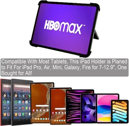 Airplane Tabelt Holder, Flexible Travel Stand Mount for Flying, Flight Train Car Seat Back Essential Compatible with iPad, Samsung, Kindle for 7-12.9" Tablets (Black) in Saudi Arabia