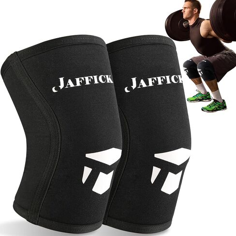 أغطية دعم وضغط الركبة من Jaffick (زوج واحد) - كم من النيوبرين 7 مم لأفضل تمرين القرفصاء ورفع الأثقال في صالة الألعاب الرياضية in Kuwait