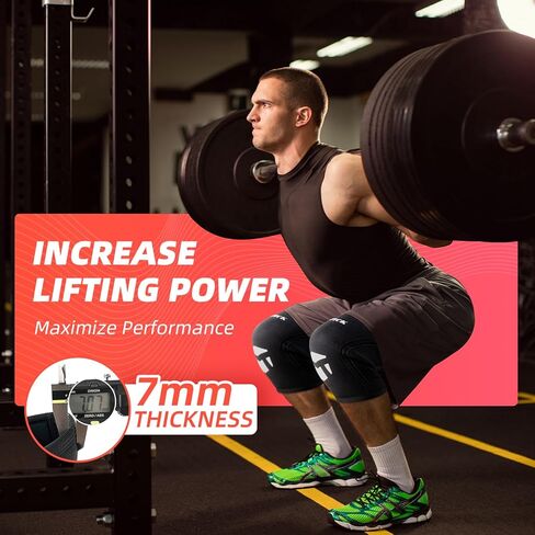 أغطية دعم وضغط الركبة من Jaffick (زوج واحد) - كم من النيوبرين 7 مم لأفضل تمرين القرفصاء ورفع الأثقال في صالة الألعاب الرياضية in Kuwait